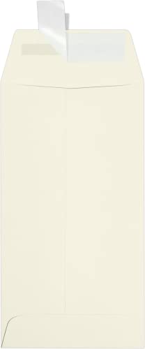 LUXPaper #7 Coin Envelopes 50 Pack Natural 3.5 x 6.5 Inch Peel & Press Closure