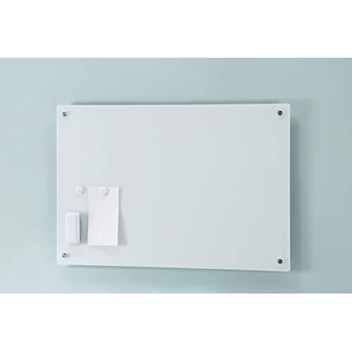 Audio-Visual Direct Magnetic White Glass Dry-Erase Board Set - 2' x 1.5' - Includes Magnets, Hardware & Marker Tray
