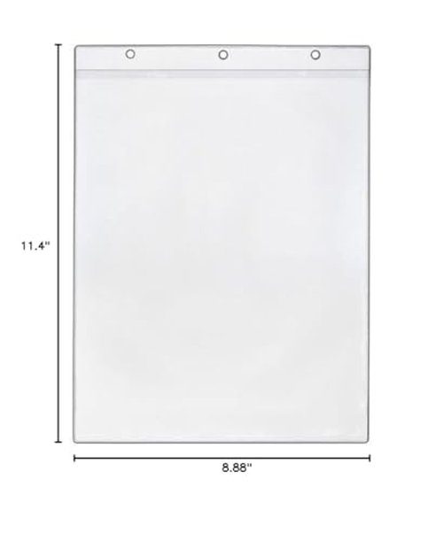 StoreSMART - Sheet Protector - Holes on Short Side, Open Short Side - 25-Pack - 8 1/2" x 11" - Clear Vinyl Plastic - VH1430-25