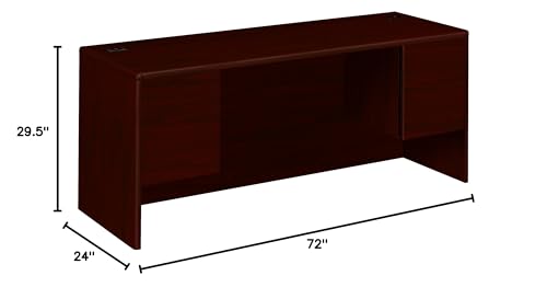 HON 10743NN 10700 72 by 24 by 29-1/2-Inch 3/4 Pedestal Kneespace Credenza, Mahogany Frame/Top