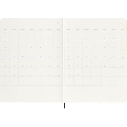 Moleskine Classic 18 Month 2025-2026 Weekly Planner, Soft Cover, XL (7.5" x 10"), Black, 208 pages