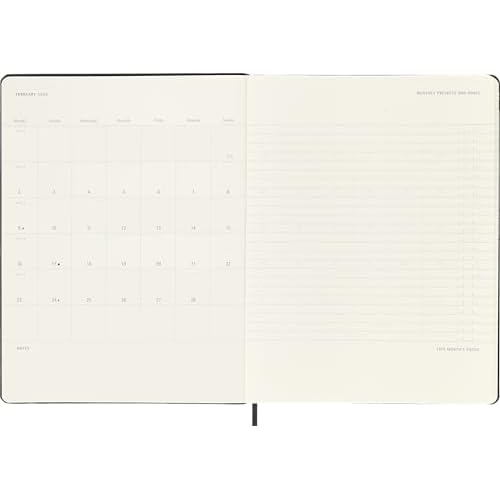 Moleskine PRO 12 Month 2026 Weekly Vertical Planner, Hard Cover, XL (7.5" x 9.75"), Black, 288 pages
