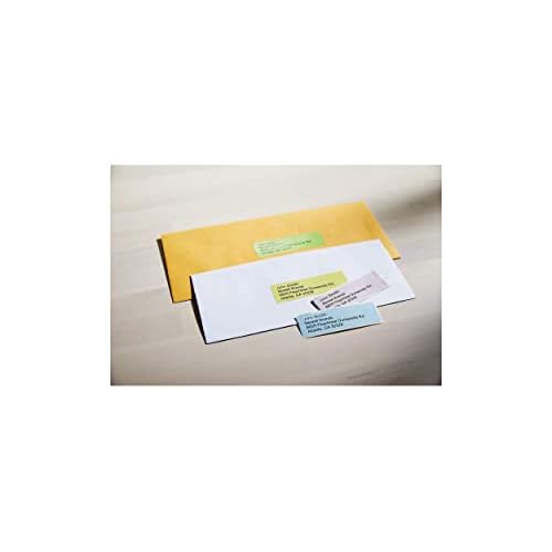 Dymo 28 mm x 89 mm LW Address Labels, 4 Rolls of 130 Easy-Peel Labels (520 Labels), Self-Adhesive, for LabelWriter Label Makers, Authentic, Assorted Colours