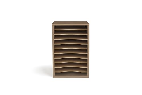 Safco 11-Compartment Vertical Desktop Organizer, Gray Wood