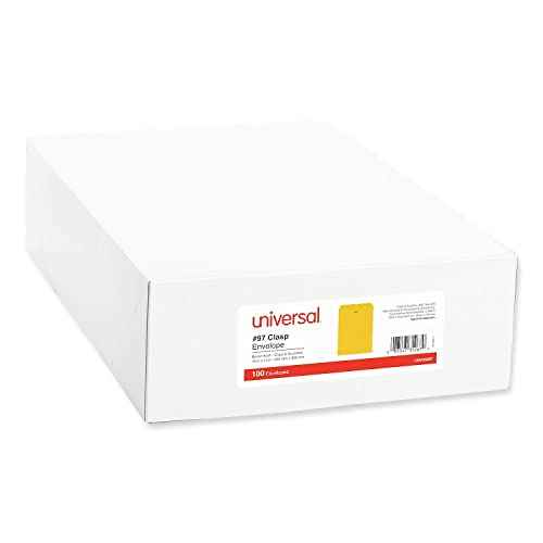 Universal UNV35267#97 Square Flap Gummed/Clasp Envelope - Brown Kraft (100/Box)