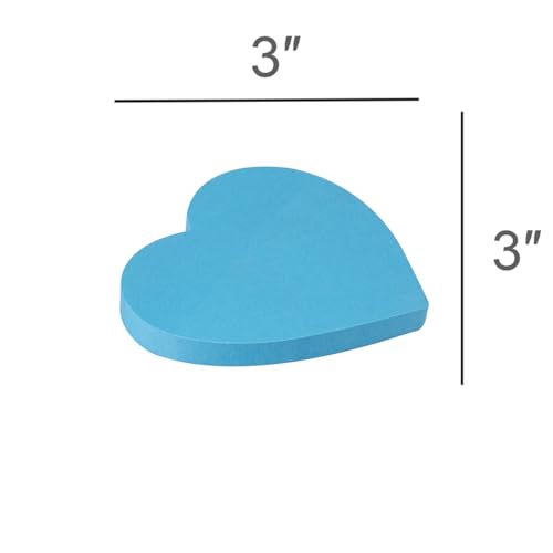 (12 Pads) Heart Sticky Notes 3x3 Inches,Cute Bright Colors Self-Stick Pads, Easy to Stick for Home, Notebook, 72 Sheets/pad