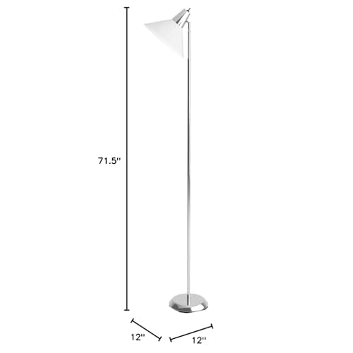 Adesso 3677-22 Swivel Torchiere, 71.5 in., 100W Incandescent, 26W CFL, Brushed Steel, 1 Torch Floor Lamp