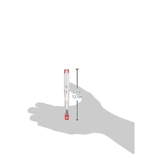 Pilot Prera Iro-Ai Medium-Nib Fountain Pen, Transparent Red Body (FPRN-350R-TRM)