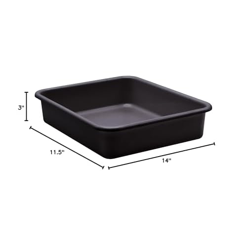 Teacher Created Resources TCR20434-6 Plastic Letter Tray, 14-Inch x 11.5-Inch x 3-Inch, Black, Pack of 6