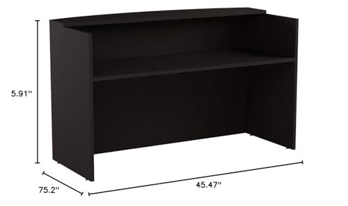 Alera ALE Valencia Series Reception Desk w/Counter,71w x 35 1/2d x 42 1/2h, Espresso