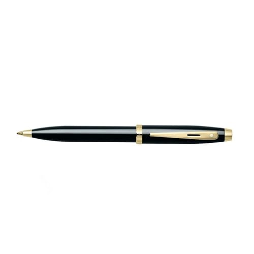 Sheaffer 100 Glossy Black Lacquer Ballpoint Pen with Gold Tone Appointments