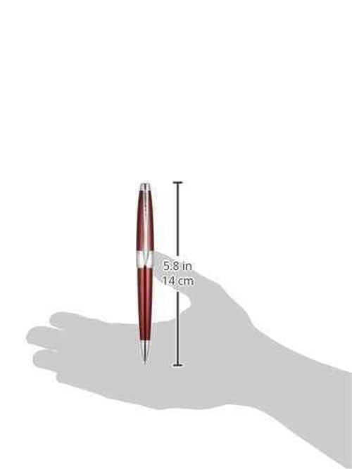 Cross Calais Refillable Ballpoint Pen Presented in a Luxury Gift Box - Medium Point, Black Ink, Chrome & Blue