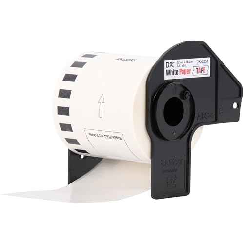 Brother Genuine DK-2251 Continuous Length Replacement Labels, Black/Red Label on White Paper Tape, Engineered with Excellence, 2.4¡± x 50 feet, 1 Roll per Box