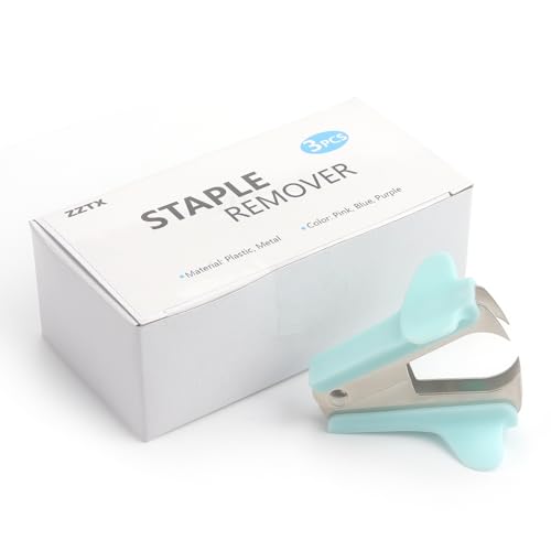 ZZTX 3-Pack Pastel Staple Removers - Pink, Blue, Purple Claw-Style Office Tools