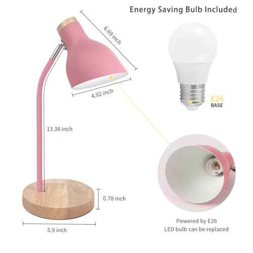 Himmel Desk Lamp, Adjustable Metal Table Lamp, Children's Table Lamp for Bedroom, Living Room, E27 Socket Reading Next to Lamp (White)