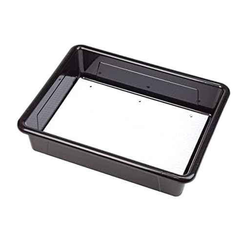 Storex Letter Size Flat Storage Tray ? Organizer Bin with Non-Snap Lid for Classroom, Office and Home, Black, 5-Pack (62535U05C)