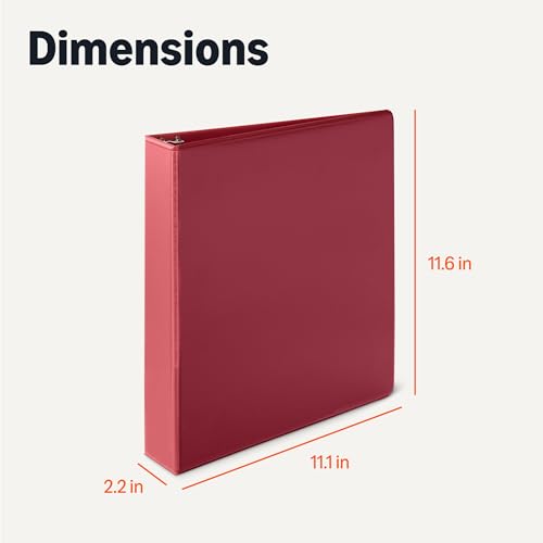 Amazon Basics 3-Ring Binder 1.5 Inch, Holds 275 Sheets, Assorted Colors, 4-Pack