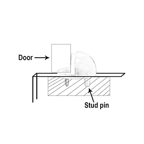QCAA Solid Brass Low Dome Floor Door Stop, 1/4"-3/4" Clearance from Floor Buttom, Polished Brass, 4 Pack, Made in Taiwan