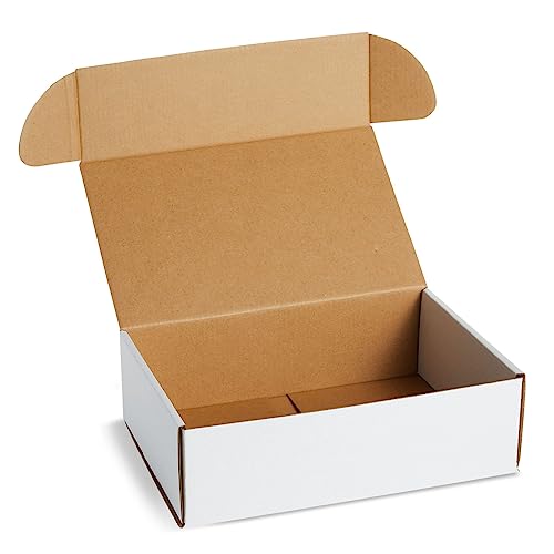 Stockroom Plus Cardboard Boxes - 9 x 6 x 3-Inch, White, 50-Pack - Mailers & Gift Boxes with Lids - Corrugated Packaging for Storage & Mailing