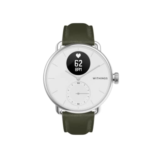 Withings - Premium Leather Wristband for ScanWatch, Steel HR, Steel HR Sport, Move ECG, Move and Steel
