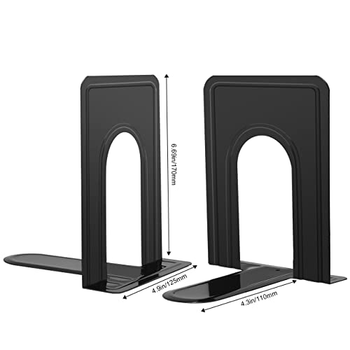 JIKIOU Metal Book Ends Set - Non-Skid Supports for Shelves, 6 Pieces