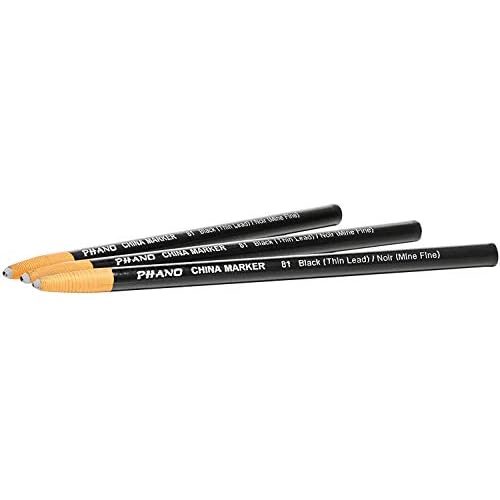 DIXON Industrial Phano Peel-Off China Marker Pencils, Thin, Black, 6 Dozens