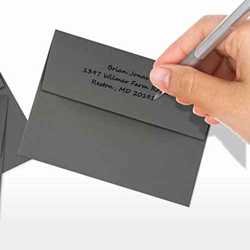 LUXPaper A2 Invitation Envelopes | Peel & Press | 4 3/8" x 5 3/4" | Smoke Gray | 80lb. Text | 250 Qty