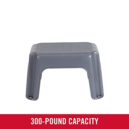 Rubbermaid One-Step Stool Gray 7" Plastic Step Stool Holds 200 lb
