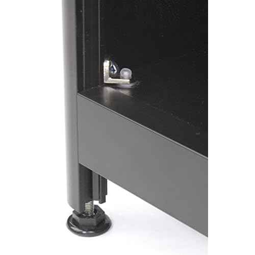 Black Laminate Cash Register Stand with Locking Drawer and Adjustable Shelf, 24 x 38 x 23-3/4-Inch,