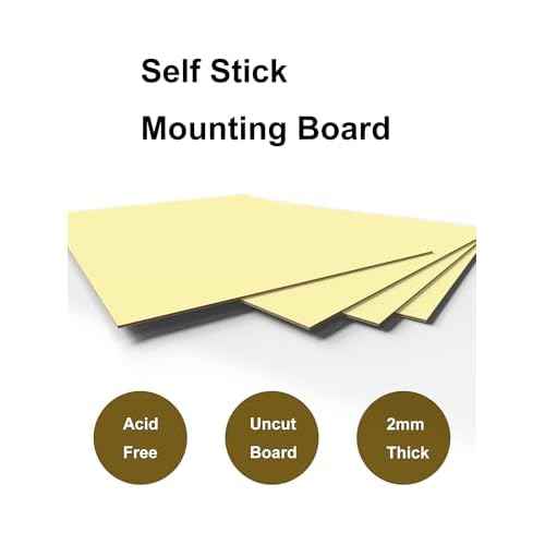 Upgraded 4 Pack Self Stick Mounting Board, Acid Free 11 X 14 inch Sticky Board for Cross Stitch, Self Adhesive Photo Backing Supplies for Framing Picture Embroidery Needlework Craft