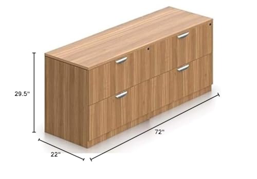 SL7122TOP-SL3622LF Lateral File Credenza, 72" w x 22" d x 29 1/2" h - American Mahogany