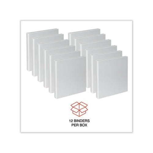 Universal Slant D-Ring View Binder, 3 Rings, 1" Capacity, 11 x 8.5, White, 12/Carton