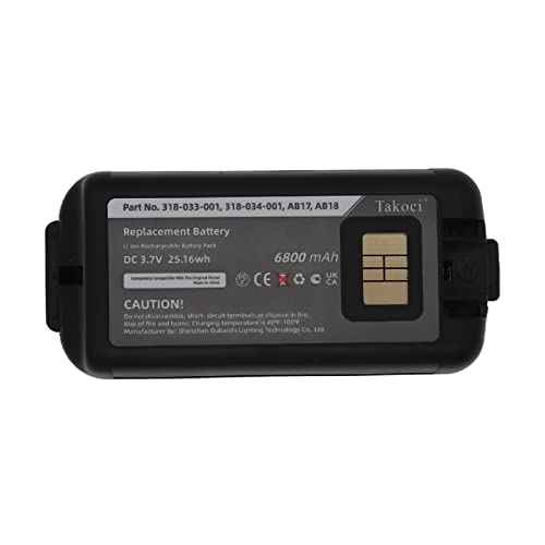 6800mAh 318-034-001 AB17 AB18 Battery Replacement for Intermec CK3 CK3X CK3A CK3C CK3C1 CK3N CK3N1 CK3R EDA60K/EDA61K Barcode Scanner
