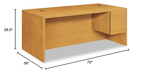HON 10585RCC 10500 Series Large L or -Inch U-Inch Right 3/4-Height Ped Desk, 72 x 36, Harvest