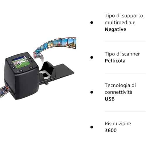 DIGITNOW! 135 Film Negative Scanner High Resolution Slide Viewer,Convert 35mm Film &Slide to Digital JPEG Save into SD Card, with Slide Mounts Feeder No Computer/Software Required