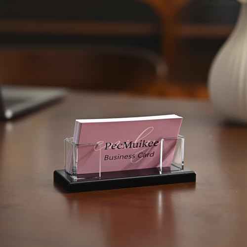 PecMuikee Business Card Holder for Desk£¬Acrylic Business Card Display Stand,Multiple Business Card Holders for Office, Exhibition, Home, Restaurant (slot 1)