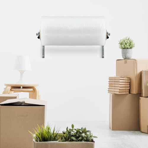23.62 Inch Bubble Foam Wrap Roll Dispenser Wall Mount Bubble Cushioning Holder for Packing Moving Shipping Protection Factory Express