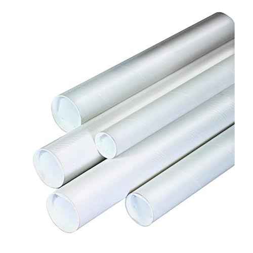 Tape Logic TLP3015W Mailing Tubes with Caps, 3" x 15", White (Pack of 24)