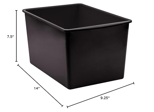 Teacher Created Resources® Black Plastic Multi-Purpose Bin 14" x 9-1/4" x 7-1/2"