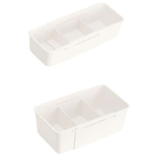 Boxalls Expandable Drawer Organizers Set of 2, Adjustable Dividers Trays, Storage for Office Supplies, Pens, Makeup,Utensils, Tools, White