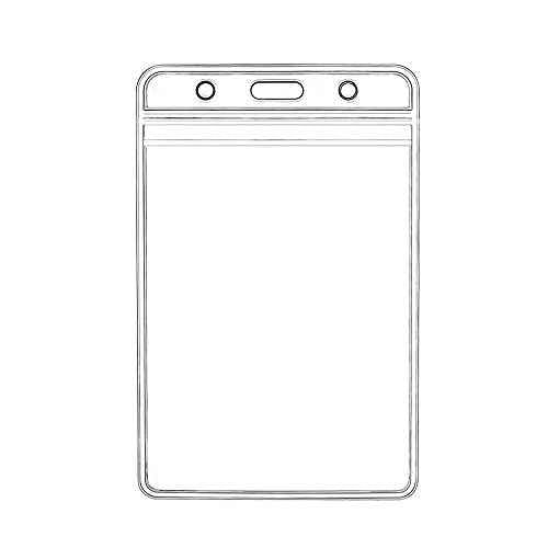 10 Pcs Vertical ID Badge Holders Sealable Waterproof Clear Plastic Holder, Fits RFID/Proximity/Badge Swipe Cards or Credit Card (10)
