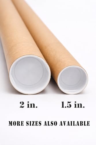 Niwo ART 1-Pack Mailing Tubes with Caps 2x24 Inches Kraft Cardboard Shipping