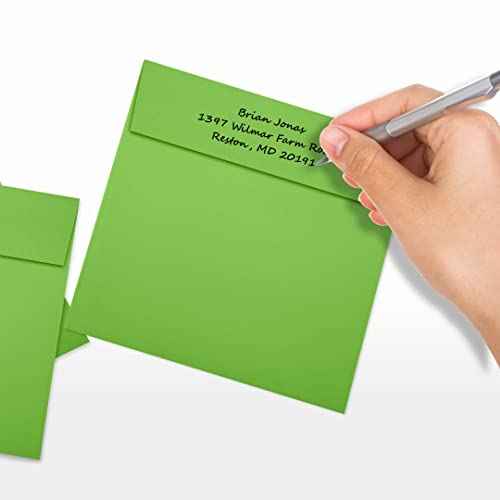 LUXPaper Square Invitation Envelopes | Peel & Press | 6" x 6" | Limelight Green | 80lb. Text | 250 Qty
