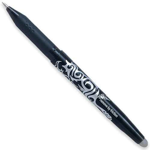 Pilot Frixion Heat/Friction Erasable Rollerball Pen FR7 - Medium Line 0.7mm Tip Nib - Wallet Pack of 3 (Black)