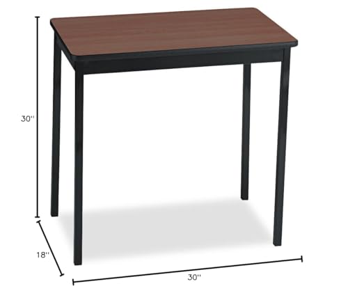 Barricks Utility Table, Rectangular, 30w x 18d x 30h, Walnut/Black