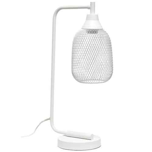 Elegant Designs LD1060-WHT Mesh Wire Table Desk Lamp, Matte White