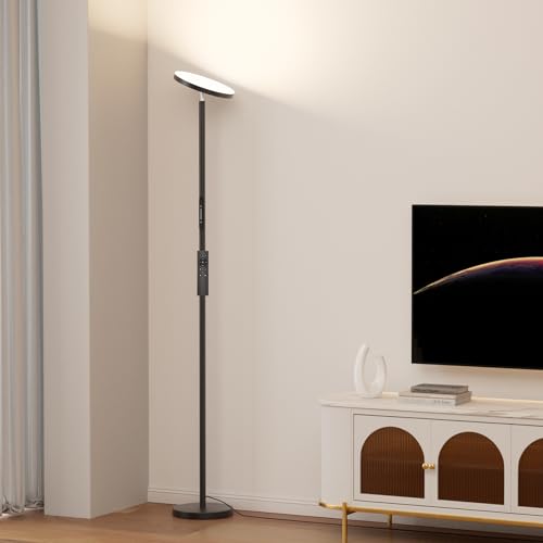 Floor Lamps for Living Room, 32W 3000LM Super Bright LED Torchiere Floor Lamp with Remote & Touch Control, 69" Tall Standing Lamp with 350¡ÆRotating Head for Reading Office Bedroom