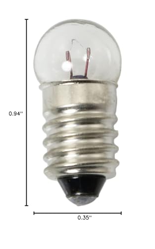 2.5V 0.3A Mini E10 Screw Base Light Bulbs 20PCS Warm White DC Circuit Testing