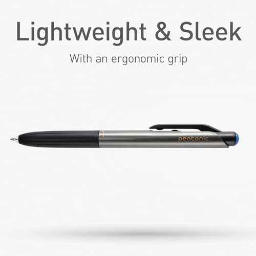 Pentonic GR-T Retractable Gel Pens, 10 Count, Blue Ink, 0.7 mm Fine Point, Smooth Writing For Journaling, Note Taking, Office & School (1002361)