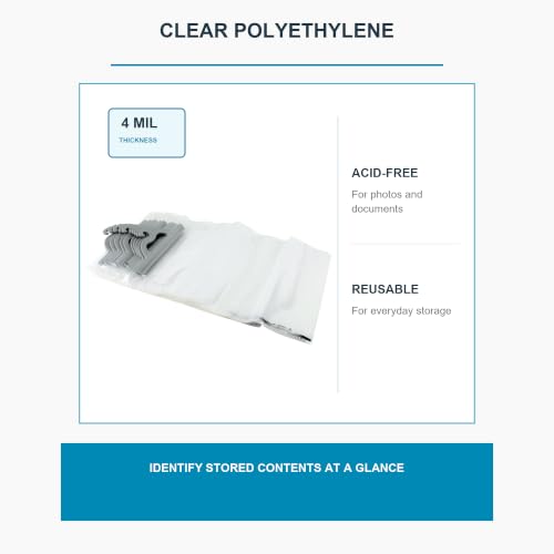 Monaco 10-Pack Hanging Storage Bags 14x21 inch Clear Plastic Classroom & Library Organization